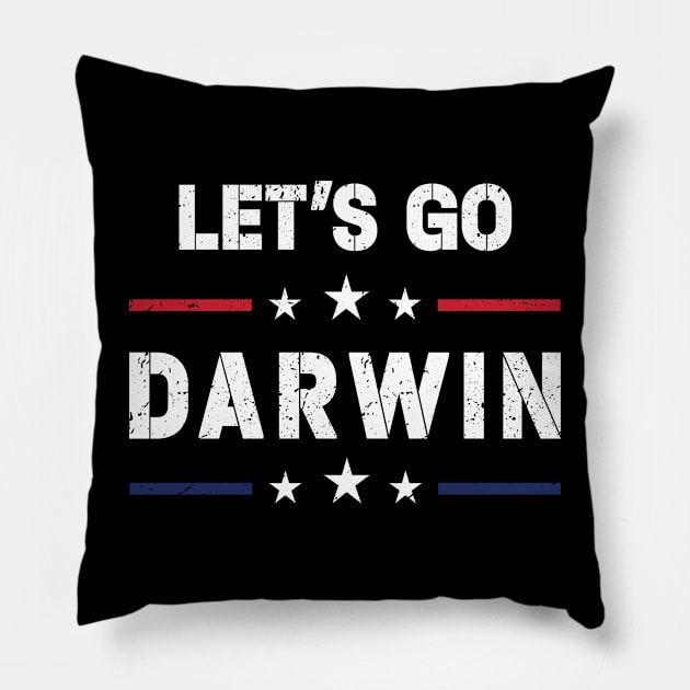 Lets Go Darwin Pillow by Charaf Eddine