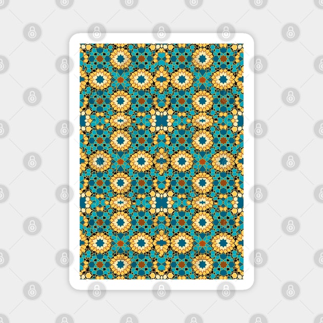 Arabic Islamic Tile Pattern Geometric Art Traditional Middle Eastern Magnet by Tshirtiz