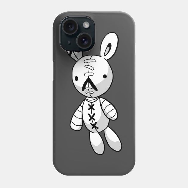 White Bunny Rabbit Doll Stitch Bandage Stitches Meiruko Lucky Charm Phone Case by XTUnknown