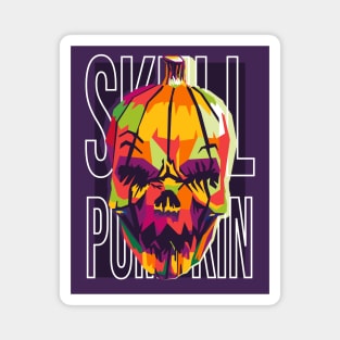 scary pumpkin skull Magnet