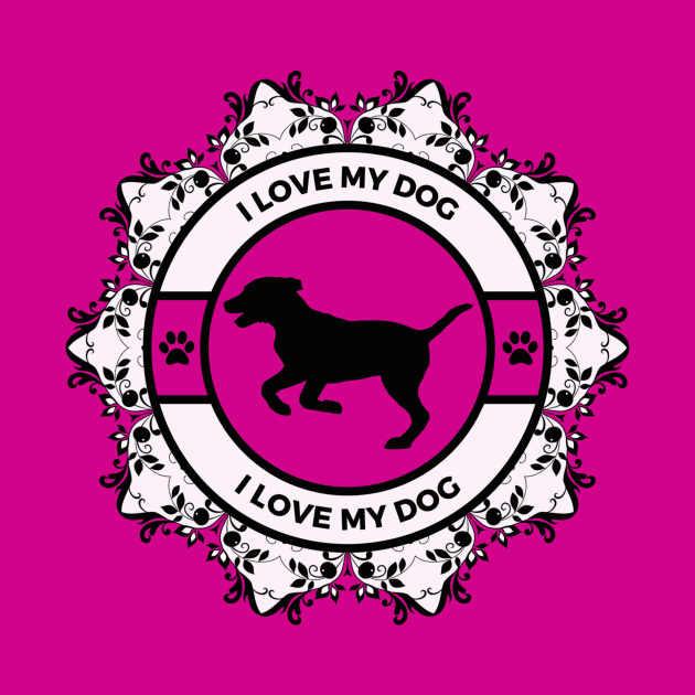 Pink/Fuchsia I Love My Dog by Designs_by_KC