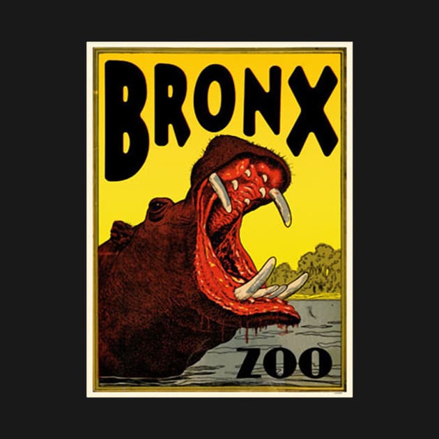 Vintage Hippo Visit The Zoo Bronx by AxeandCo