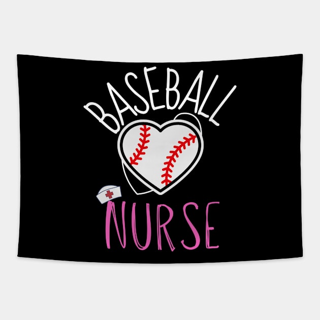 BASEBALL Nurse Funny BASEBALL & Nursing Tapestry by Grun illustration 