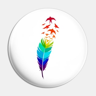 Bird feather illustration Pin