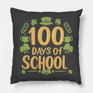 100 days of school gamers st patricks day's Pillow