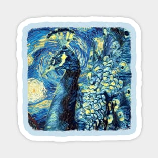 Peafowl Van Gogh Style Magnet