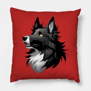 Stunning and Cool Belgian Sheepdog Monochrome and Gold Portrait for Father's Day Pillow