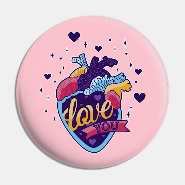 Colorful heart with love message Pin by saigon199x