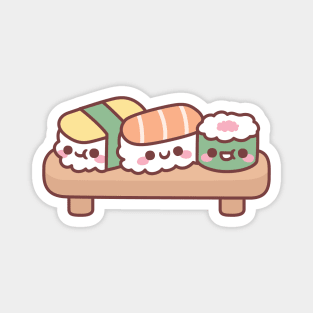 Cute Japanese Sushi Trio, Egg, Salmon and Maki Magnet