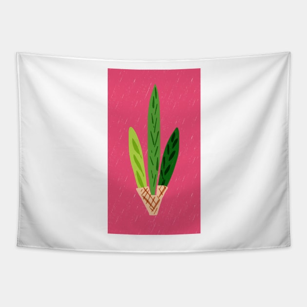 Lulav Dark Pink Print Tapestry by TillaCrowne