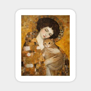 Woman and Cat II Magnet