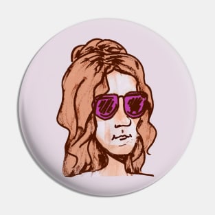 girl with pink sunglasses Pin