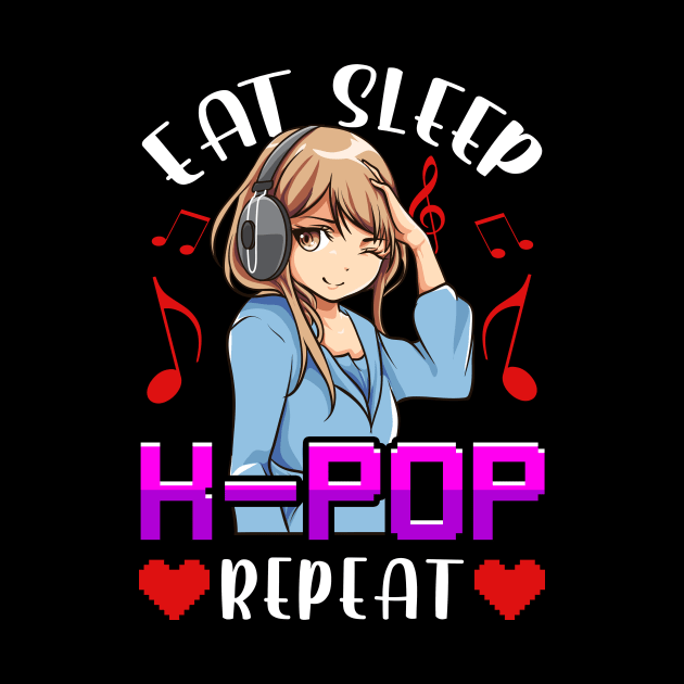 Cute Eat Sleep K-Pop Repeat KPop Korean Music by theperfectpresents