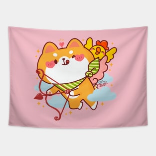 Cute Cupid Shiba Inu Tapestry