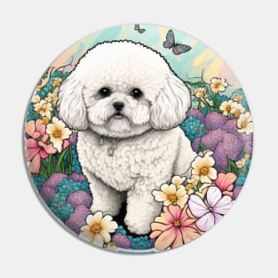 WaterColour Bichon Frisé Pin