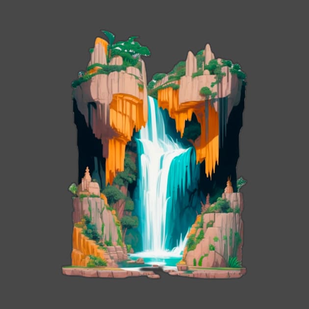 Nature Waterfall by arcanumstudio