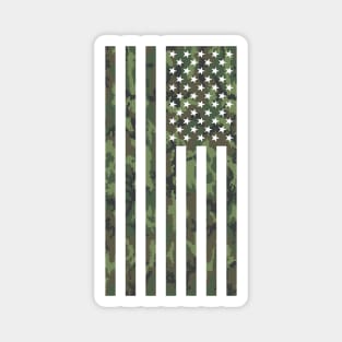 US Flag Down - Woodland Camo Magnet