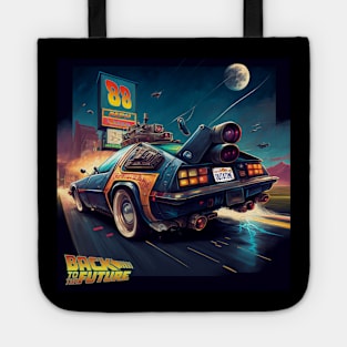 Delorean back to the future Tote