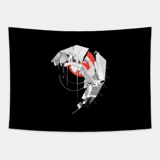 Abstract Red Moon Art Tapestry