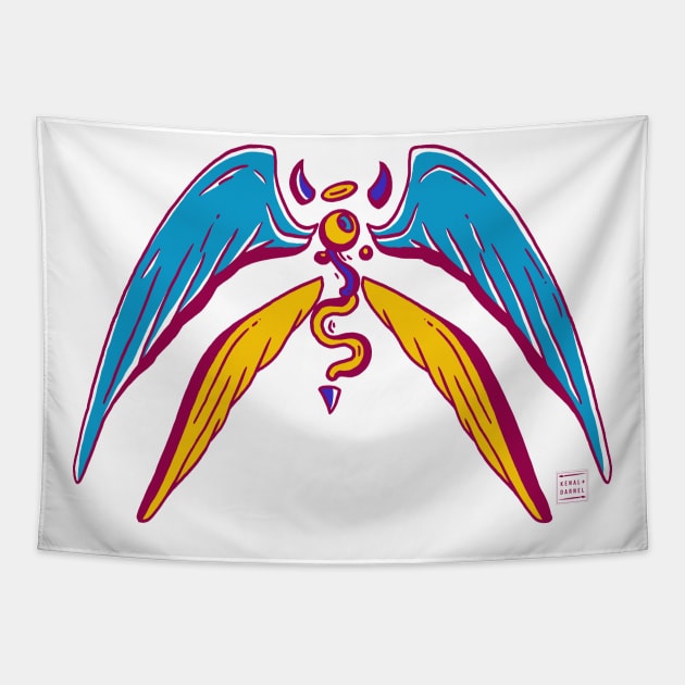 Triad Angel Eye Tapestry by kenallouis