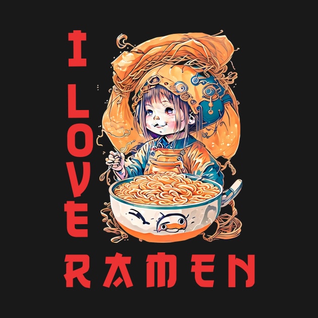 Ramen Cute Japanese Girl by InktuitionCo