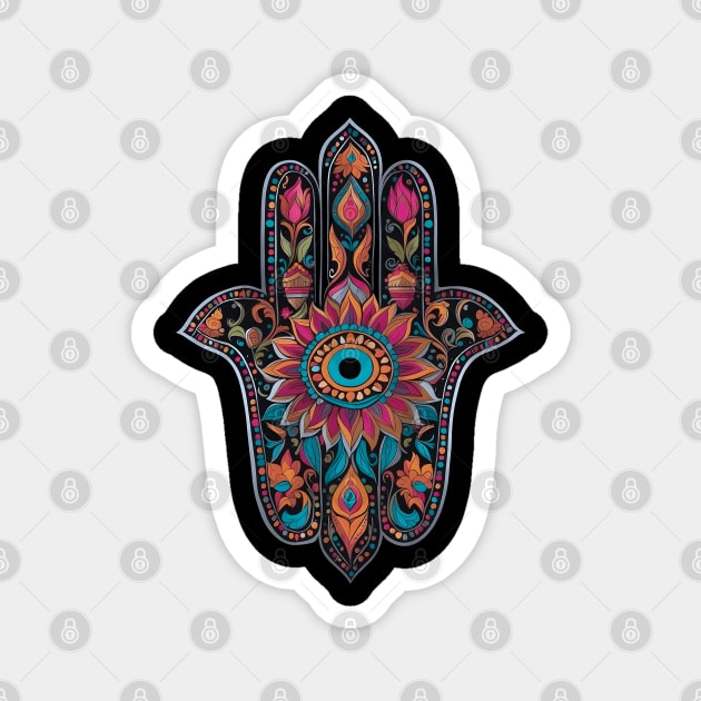 Mandala Hamsa Hand Magnet by VivaLaRetro