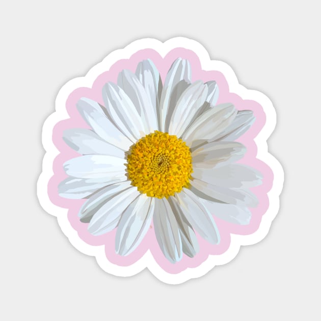 White marguerite blossom on light pink Magnet by A_using_colors