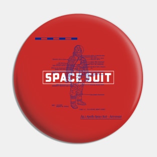 Retro Spacesuit Blueprint Pin