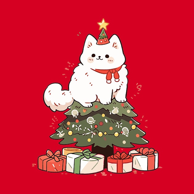 Funny Christmas Tree Cat by Seraphine