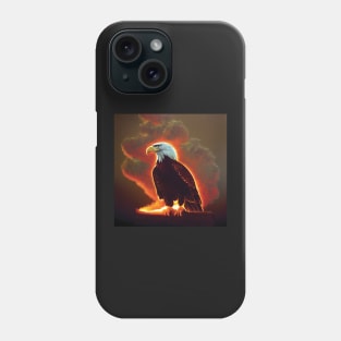 Majestic Bald Eagle in glowing clouds Phone Case