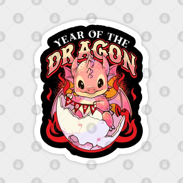 Baby Dragon hatching Chinese New Year 2024 Magnet by creative