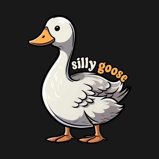 Silly Goose Funny Retro Goose by Visual Vibes