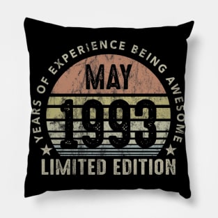 Born In May 1993 Vintage Sunset 27th Birthday All Original Pillow