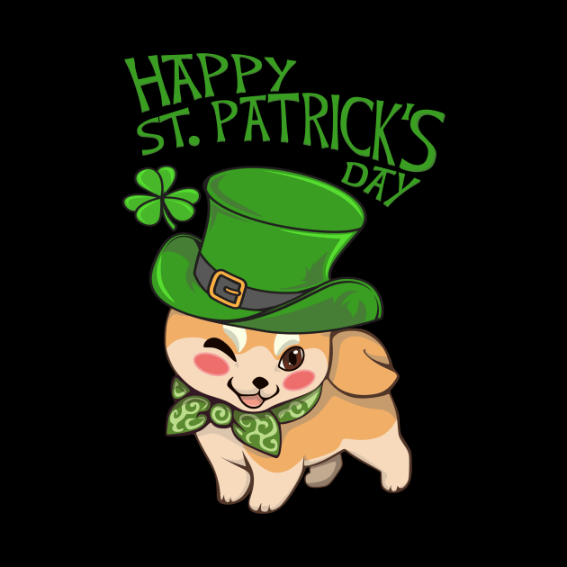 St Patrick Shiba Inu Cute Dog Kawaii by Aliaksandr