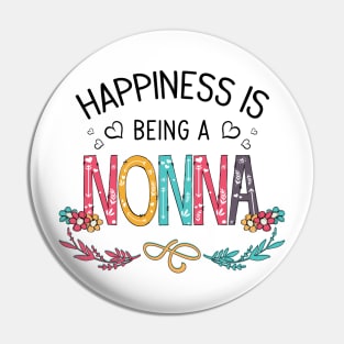 Happiness Is Being A Nonna Wildflowers Valentines Mothers Day Pin