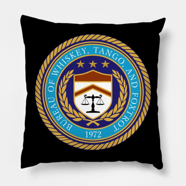 Bureau of Whiskey, Tango, and Foxtrot Pillow by JAC3D