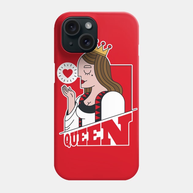 Queen of Hearts | Fun Valentine Queen Phone Case by SLAG_Creative