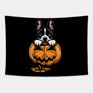 Halloween French Bulldog Pumpkin Tapestry