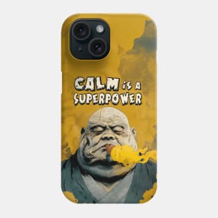 Puff Sumo: Calm is a Superpower with smoky burnt orange smoke Phone Case