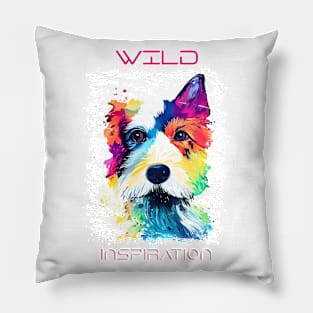 Carlin Dog Wild Nature Animal Colors Art Painting Pillow