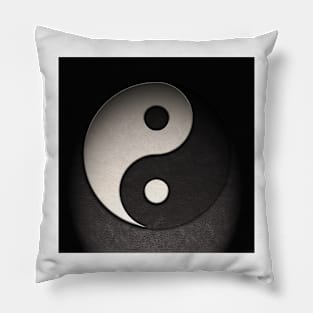 Yin Yang Symbol Leather Texture Repost Pillow