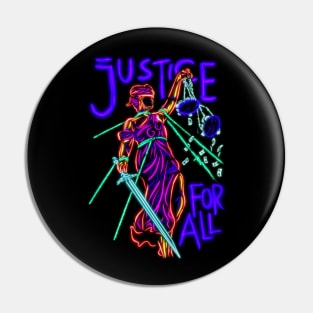 Justice for all neon popart Pin