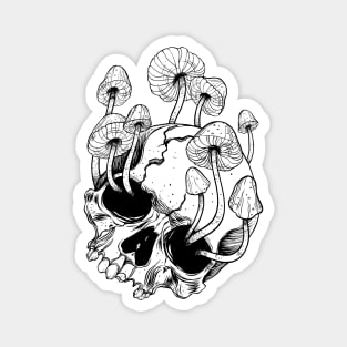 Overgrown skull. Mushrooms. Death - Life Magnet