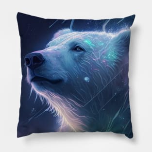 Polar Bear Animal Portrait Painting Wildlife Outdoors Adventure Pillow