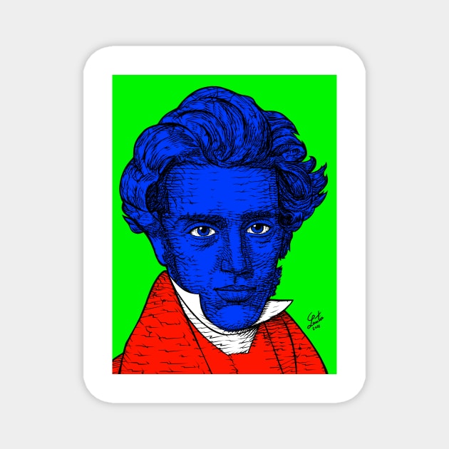 SOREN KIERKEGAARD portrait .4 Magnet by lautir