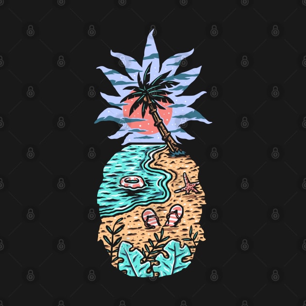 Pineapple Paradise Beach by Blazedfalcon