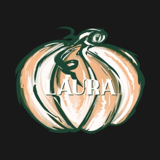 Halloween LAURA Watercolor Pumpkin Jack O Lantern Handpainted T-Shirt