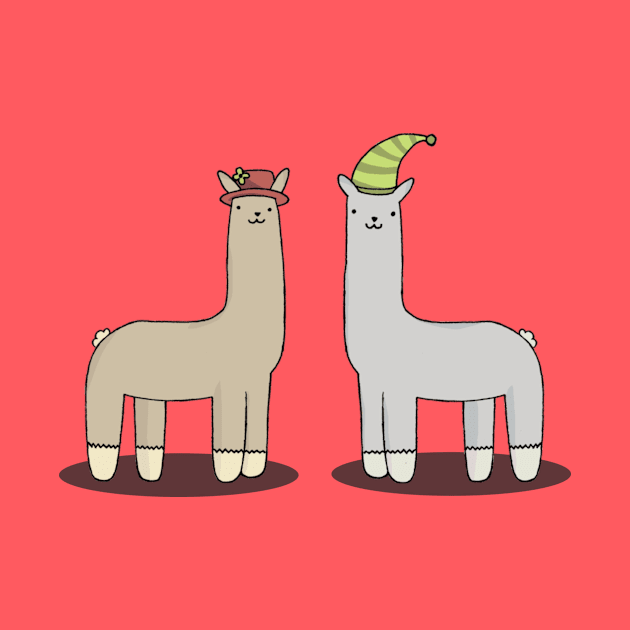 llamas with hats. by charlytanne