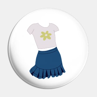 Flower shirt and jean skirt Pin