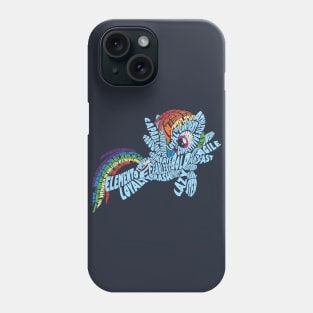 Wordy Rainbow Dash Phone Case